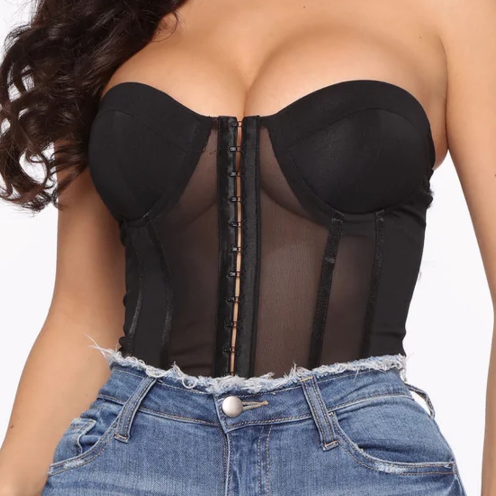 Black Mesh Corset in XS